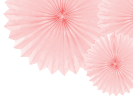 Papieren waaiers roze, 3 stuks