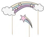 Unicorn taart decoratie - set van 5