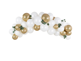 Ballonnenboog decoratie wit-goudkleuren - 60 delig