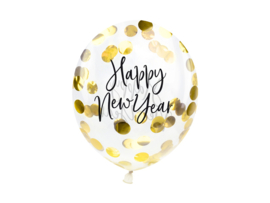 Happy New Year confetti ballonnen - 3 stuks