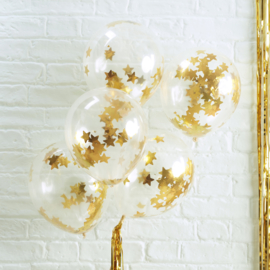 Confetti ballonnen met gouden sterren