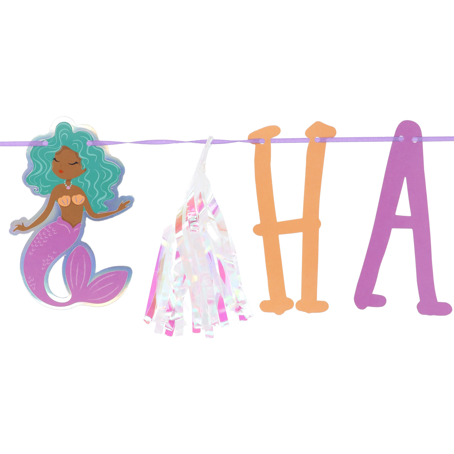 Zeemeermin Letterslinger Happy Birtdhay 1,5 meter