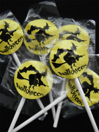 Lollie Halloween Heks op bezem  - per stuk