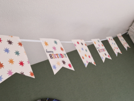 Vlaggenlijn Happy Birthday Star Burst 6m