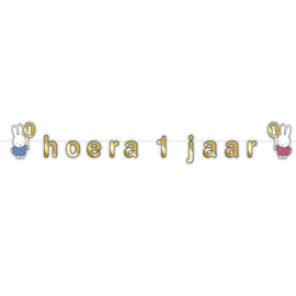 Nijntje letterslinger "Hoera 1 jaar"