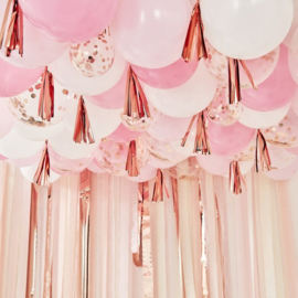 Ballonnen  pakket Roze, Rosé-goud en Wit - 160 delig