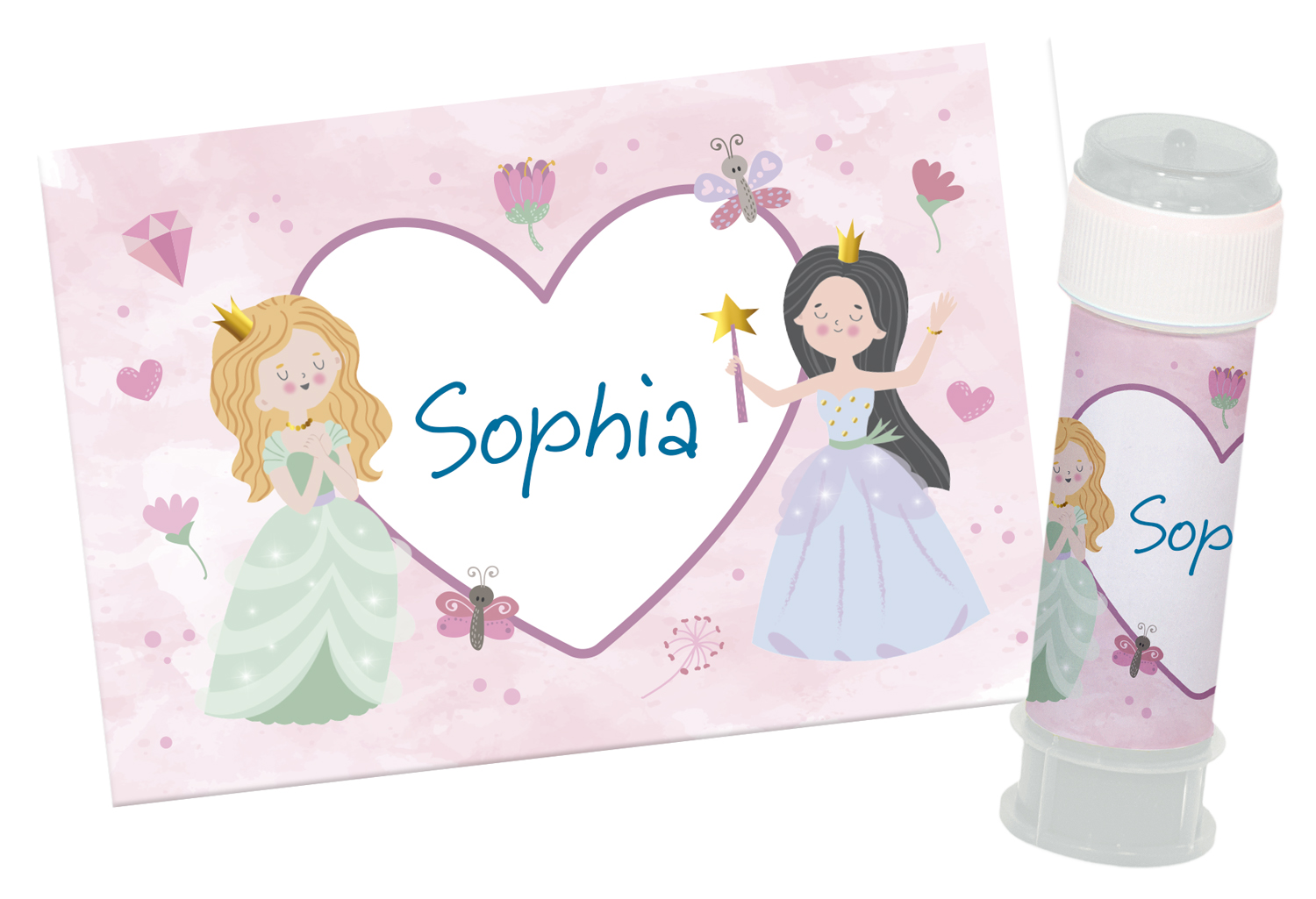 Sticker voor bellenblaas prinsessen - 6 stuks