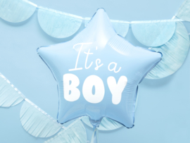 Folie ballon blauw ster It's a boy