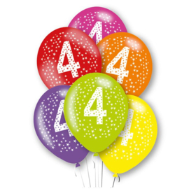 Ballonnen 4 jaar - set van 6