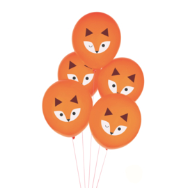 Bosdieren ballonnen oranje - 5 stuks