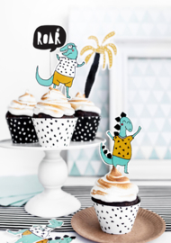 Dino taartdecoratie  prikkers 5 stuks -set  B