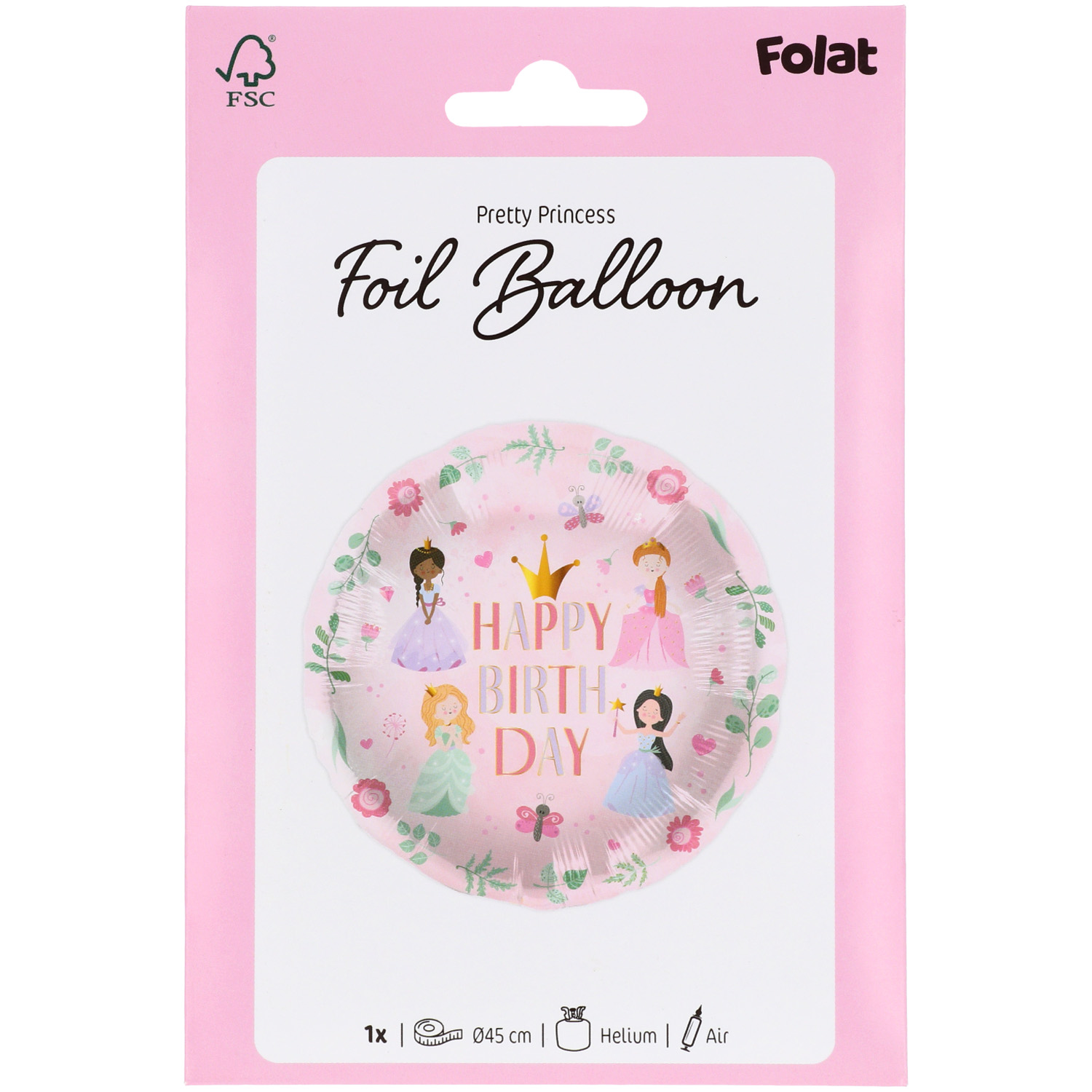 Prinsessen folieballon 45cm