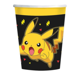 Pokemon bekertjes zwart - 8 stuks