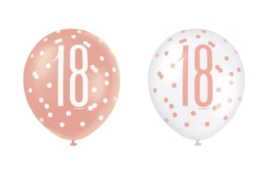 Ballonnen 18 jaar rosé zilver