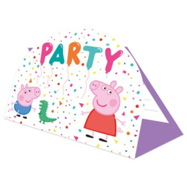 Uitnodigingskaartjes Peppa Pig - 8 stuks