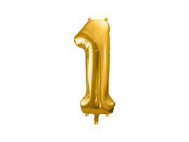 XL Cijfer ballon 1 goud  86cm