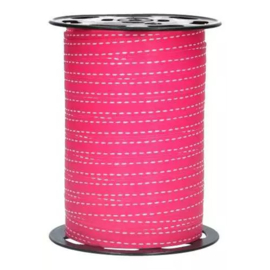 Krullint met stiksel hot pink - 5 meter