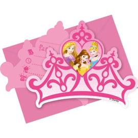 Disney prinses uitnodigingskaartjes 6 stuks