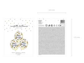 Happy New Year confetti ballonnen - 3 stuks