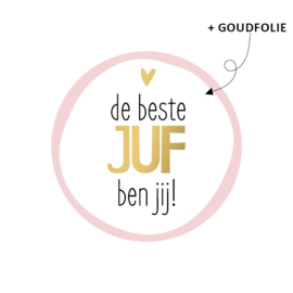 Sticker rond De beste juf ben jij!