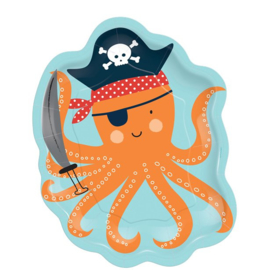 Piraat AHOY octopus bordjes - 8 stuks