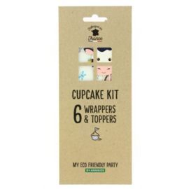 Boerderij cupcake set 6 stuks