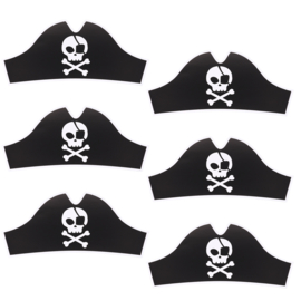 Piraten feesthoedjes 6 stuks