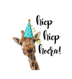 Traktatielabel Hiep Hiep Hoera giraffe