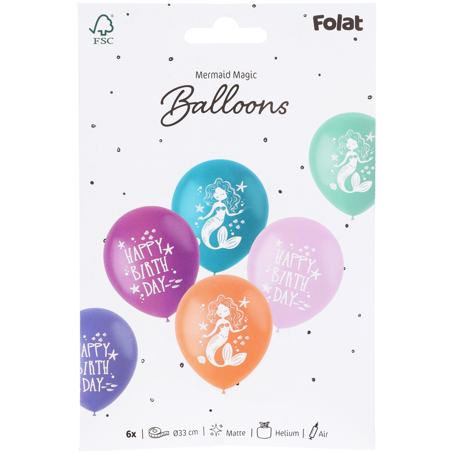 Zeemeermin ballonnen set van 6