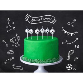 Verjaardagskaarsjes Voetbal - 6 stuks