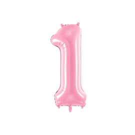 Cijfer ballon 1 roze