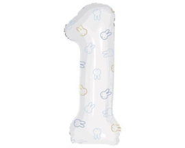 Nijntje cijferballon 1 - blauw