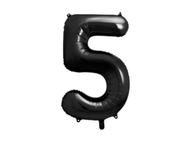 Cijfer ballon 5 zwart  - 86cm
