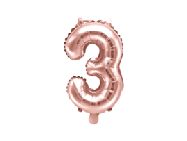 Cijfer ballon rosé kleurig mini - 3