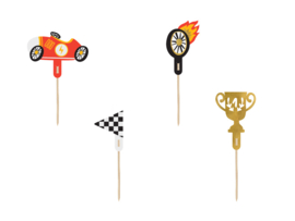 Cake toppers Racing - 4 stuks