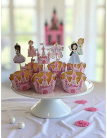 Decoratieset voor 6 prinsessen cupcake traktaties