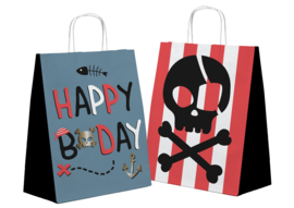 Piraten party uitdeel tasjes 6 stuks