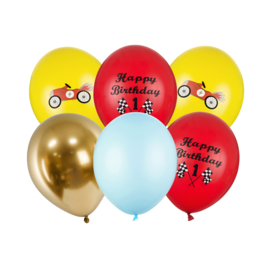 Happy Birthday ballonnen mix  1 jaar -  6 stuks