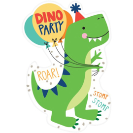 Uitnodigingskaartjes Dino party - 8 stuks