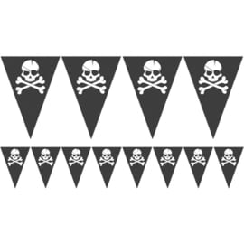 Piraten vlaggenlijn met doodskop 6 meter