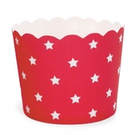 Cupcake bekertje rood met witte ster