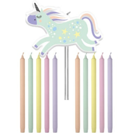 Unicorn en Regenbogen verjaardagskaarsjes