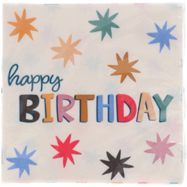 Servetten Happy Birthday Starburst