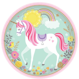 Unicorn bordjes 23 cm - 8 stuks