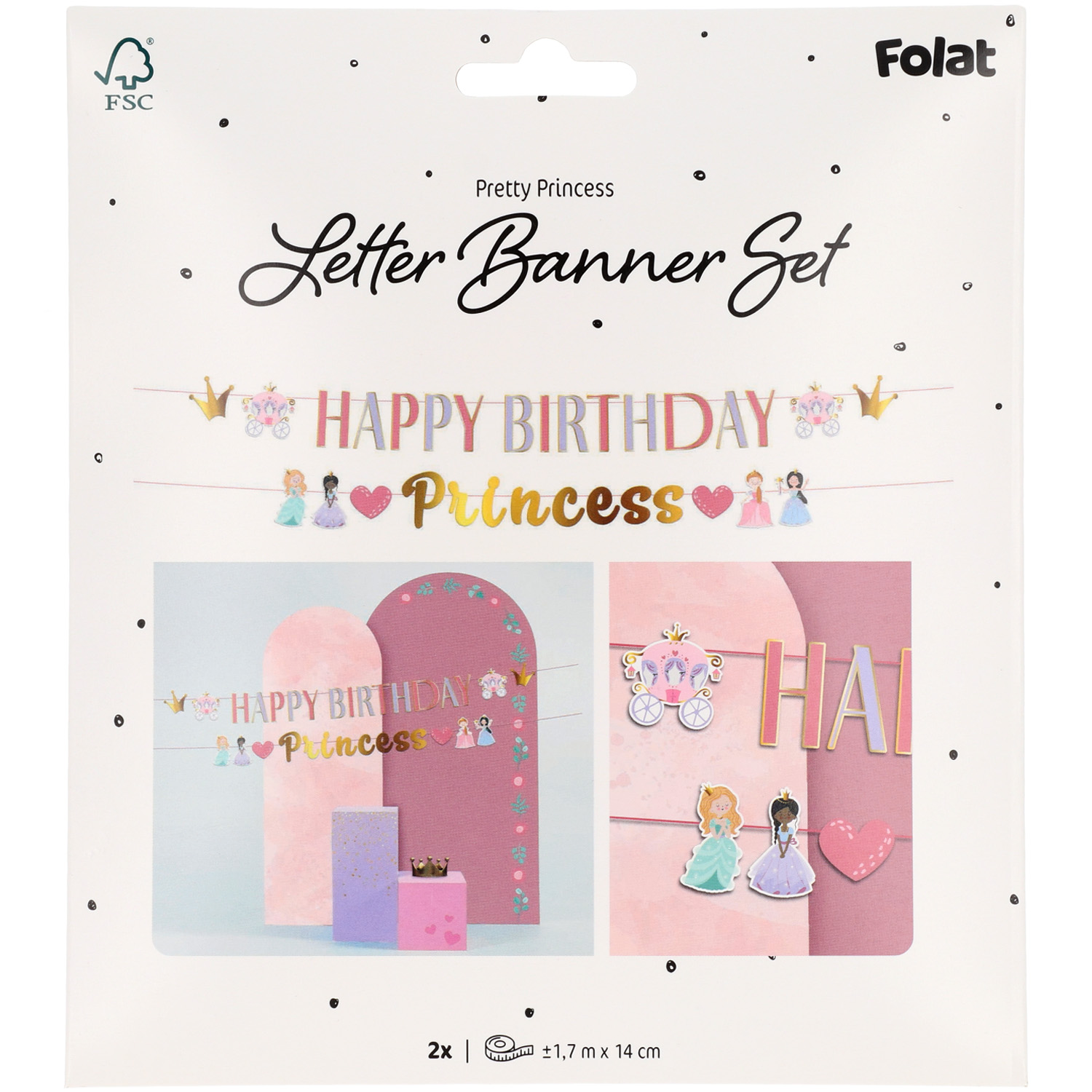Prinsessen slinger Happy Birthday 1,5 m