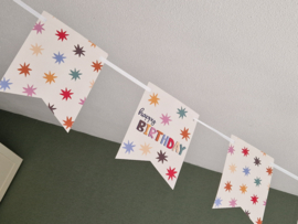 Vlaggenlijn Happy Birthday Star Burst 6m