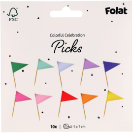 Cocktail prikkertjes vlaggetjes 10 stuks