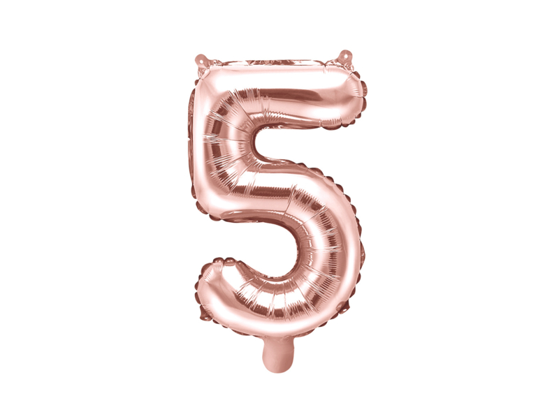 Cijfer ballon rosé kleurig mini - 5