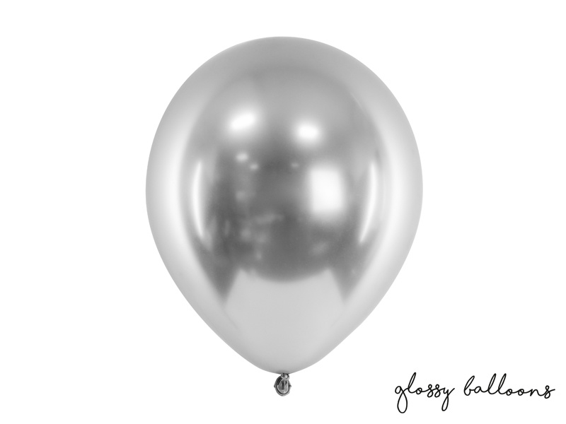 Ballonnen zilver glans - 10 stuks