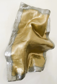 Sculptuur "Golden River El Toro" - Gold/ Silver edition